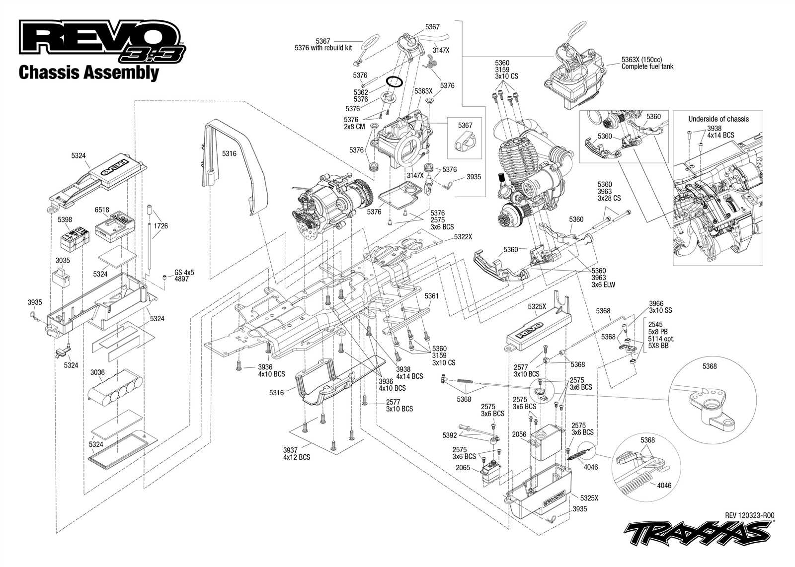 traxxas revo parts diagram
