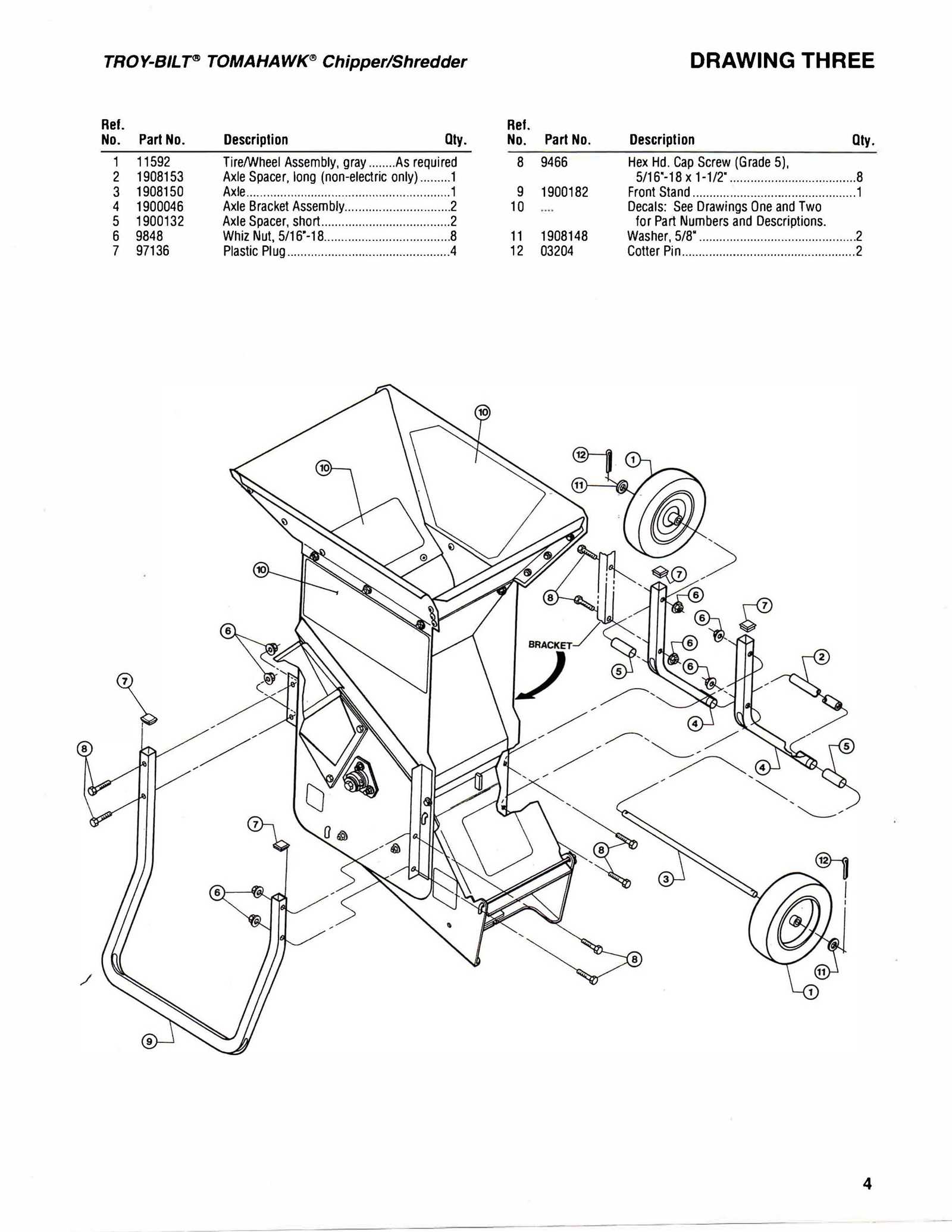 troy bilt chipper vac parts diagram