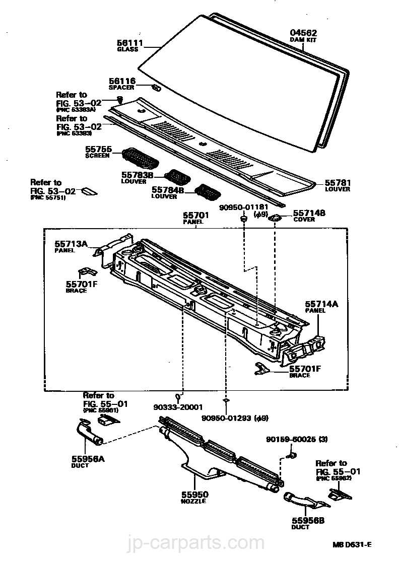 windshield parts diagram