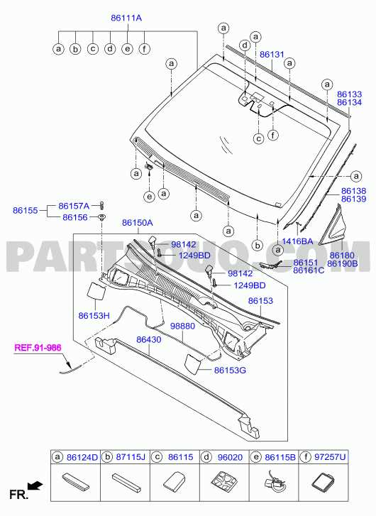 windshield parts diagram