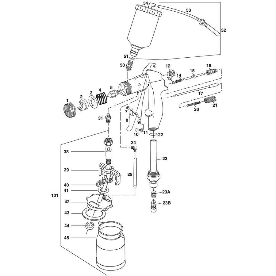 airless spray gun parts diagram