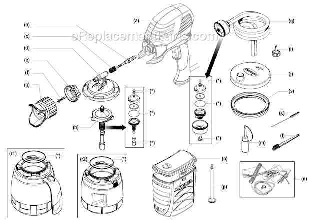 airless spray gun parts diagram