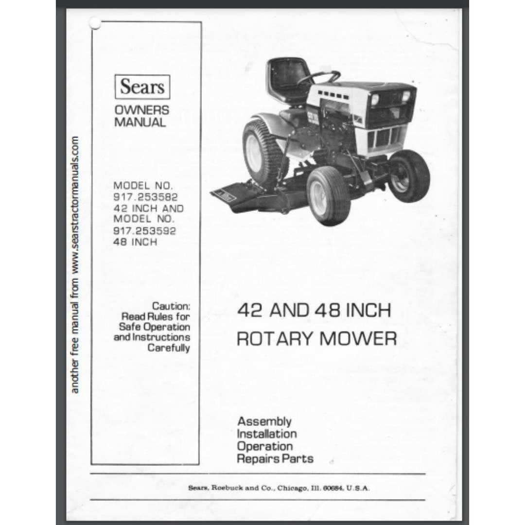 sears tractor parts diagram