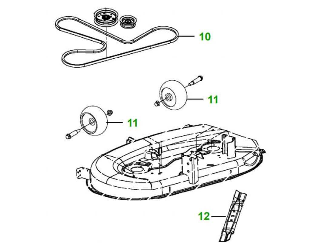 john deere 42 mower deck parts diagram