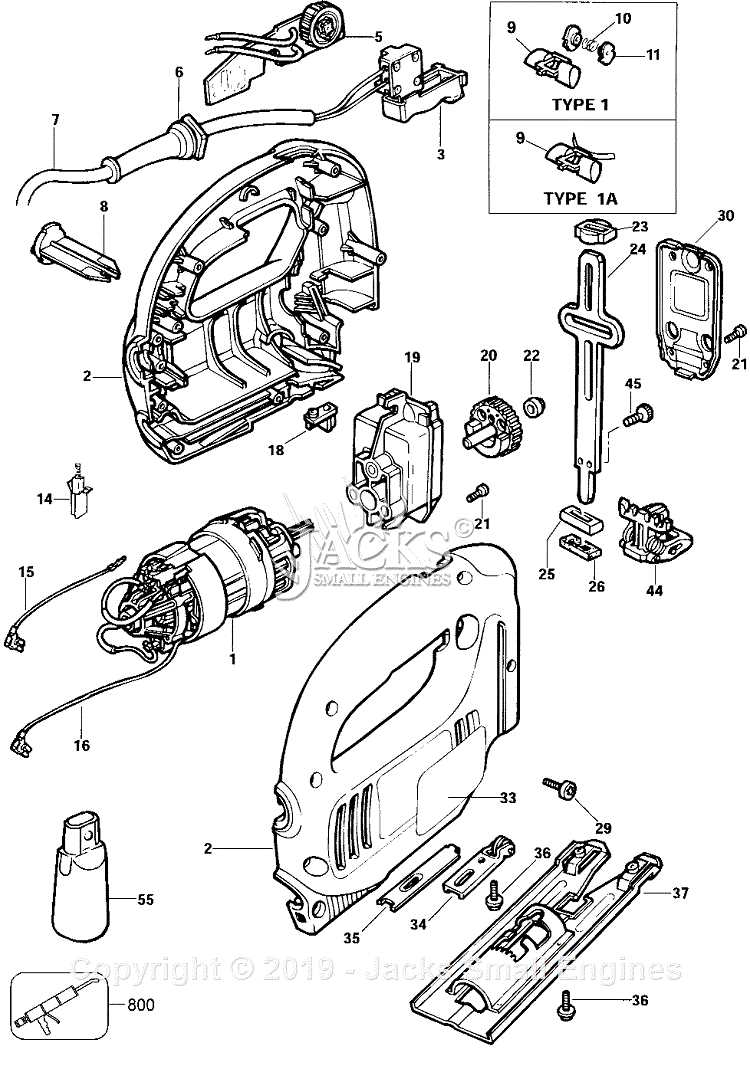 black and decker jigsaw parts diagram