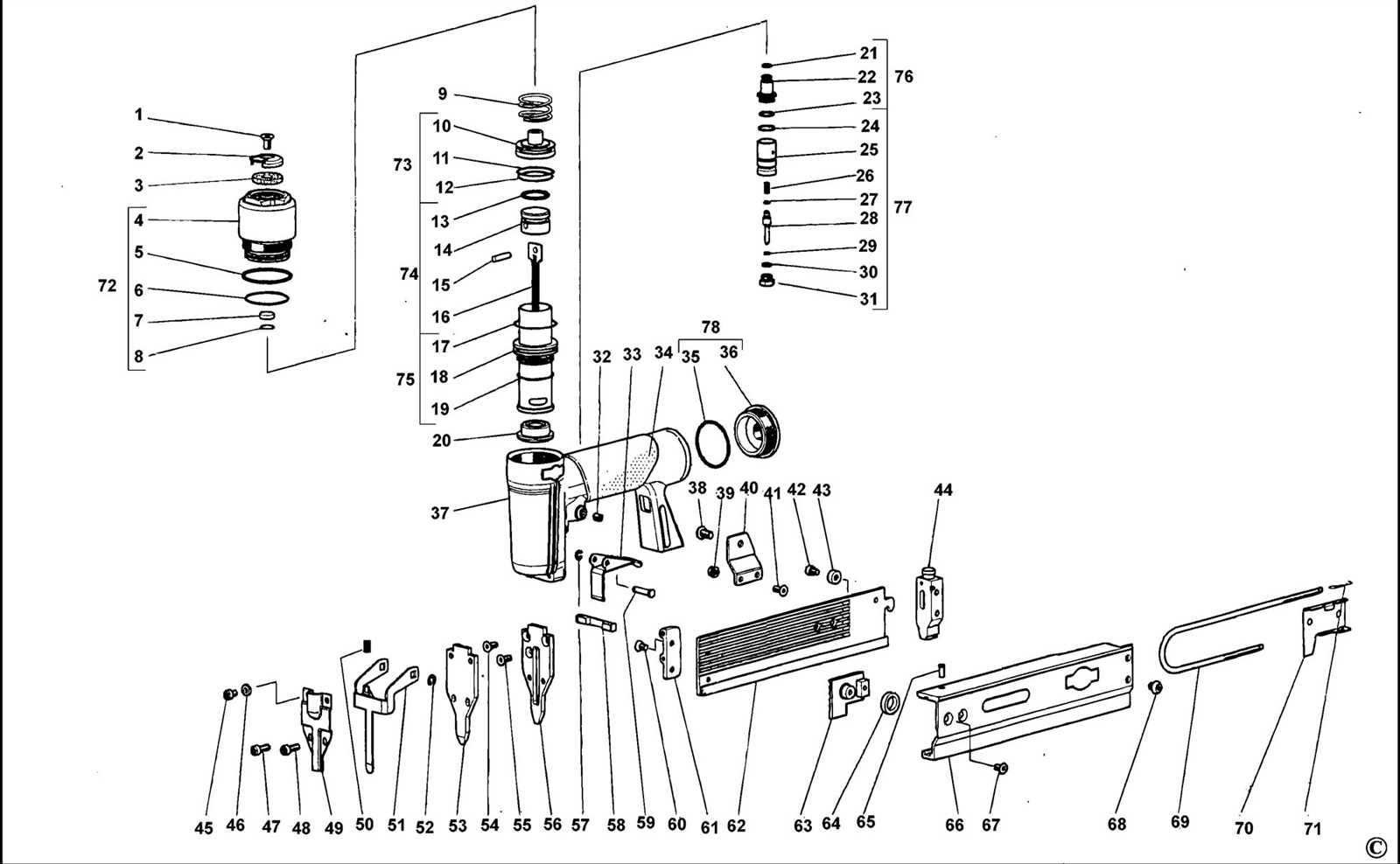 brad nailer parts diagram