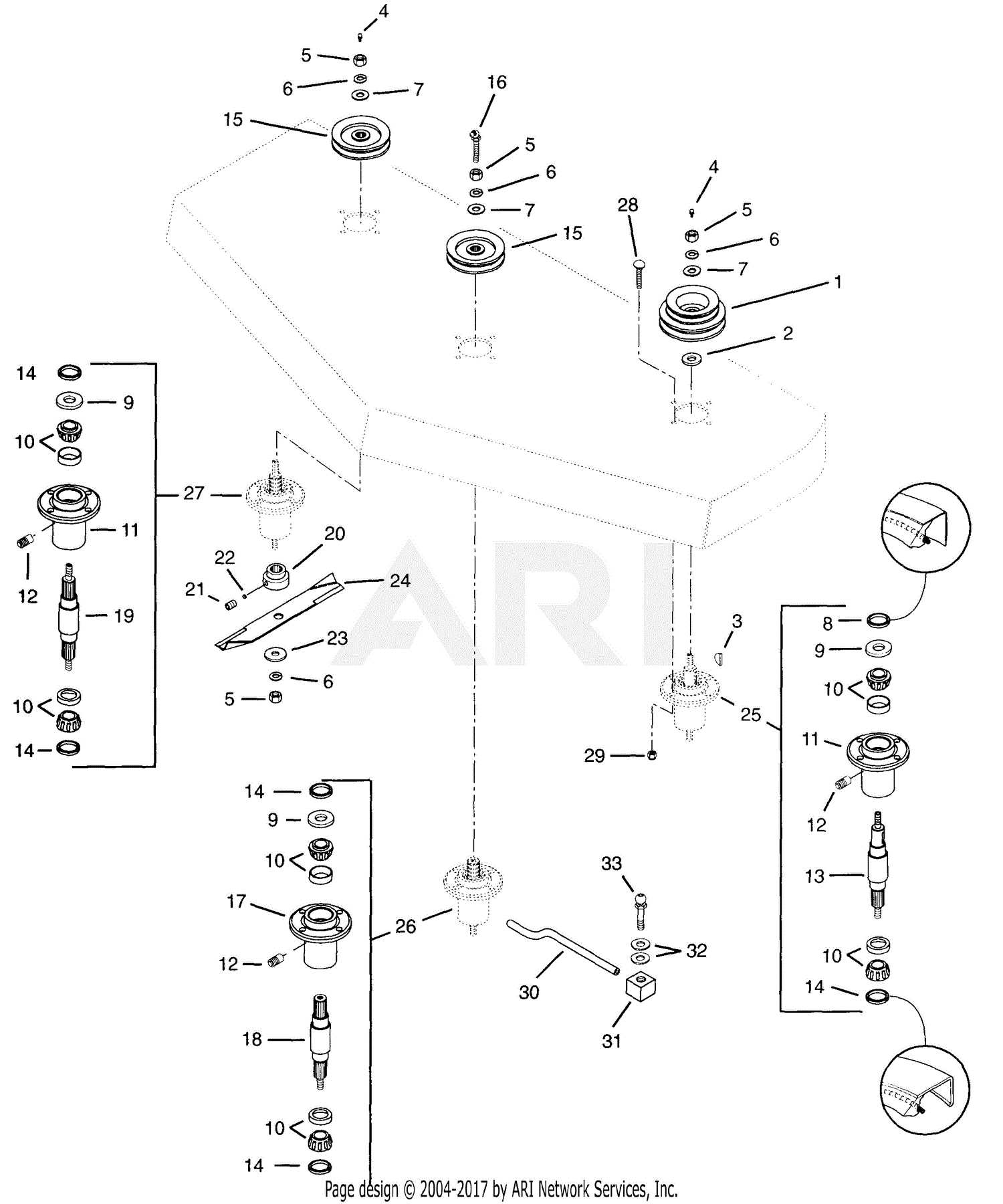 kubota 60 inch mower deck parts diagram