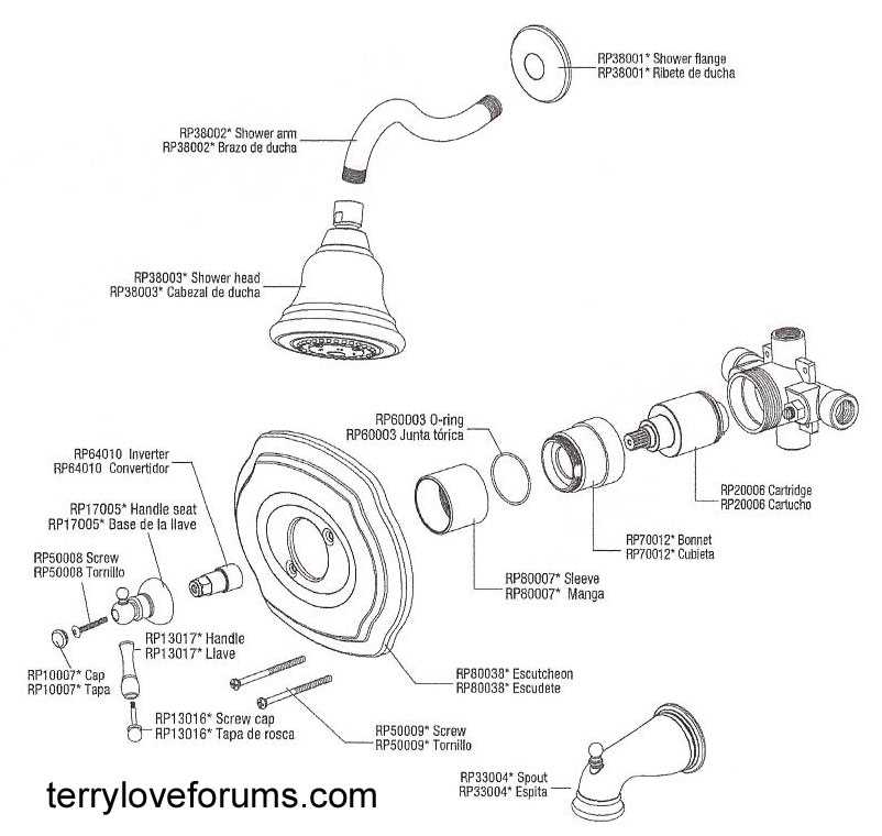 glacier bay shower parts diagram