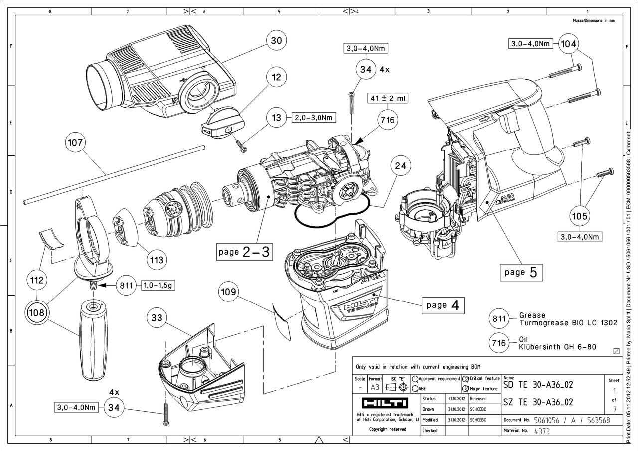 hilti te 3000 avr parts diagram