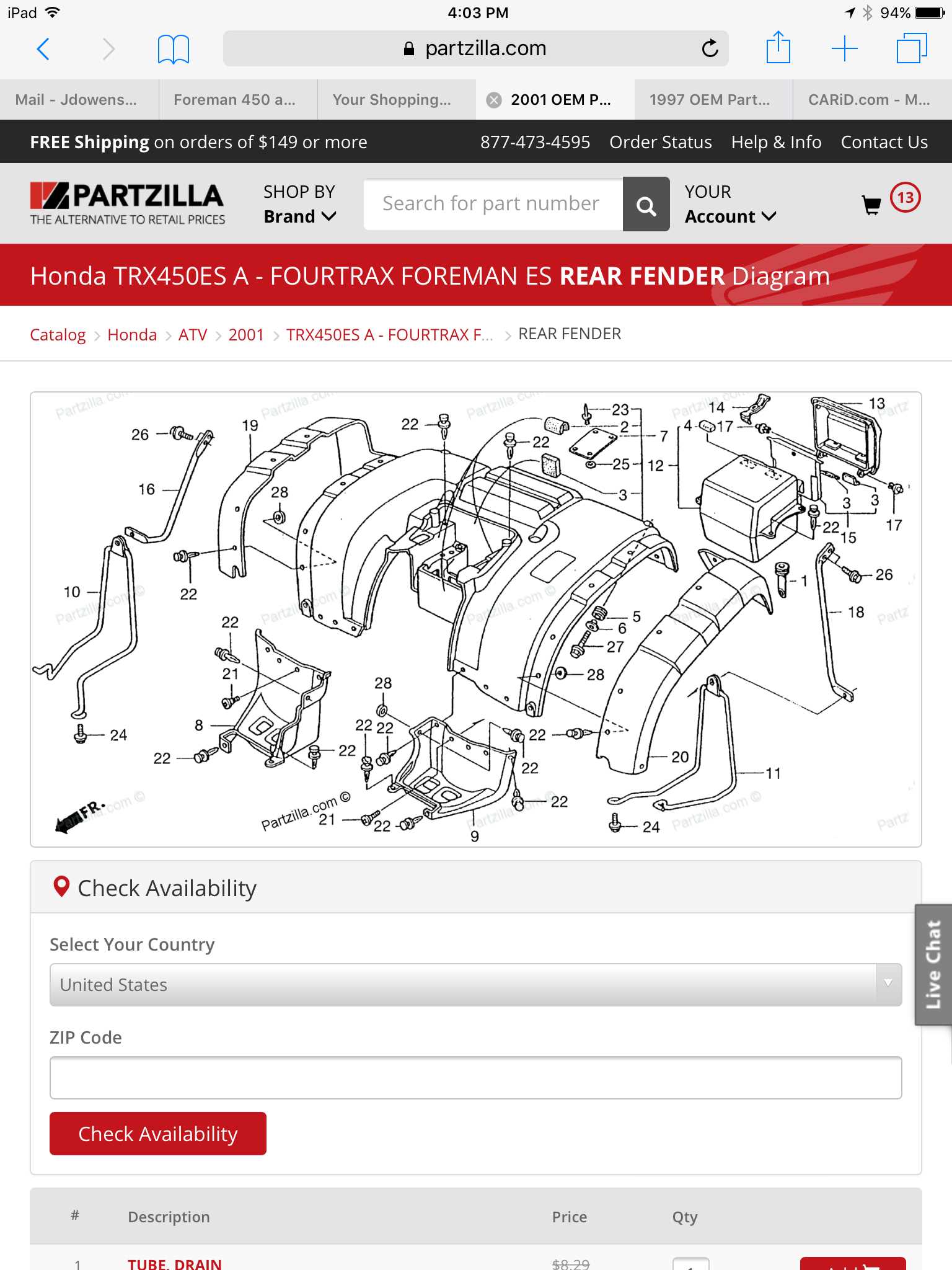 1999 honda foreman 450 parts diagram