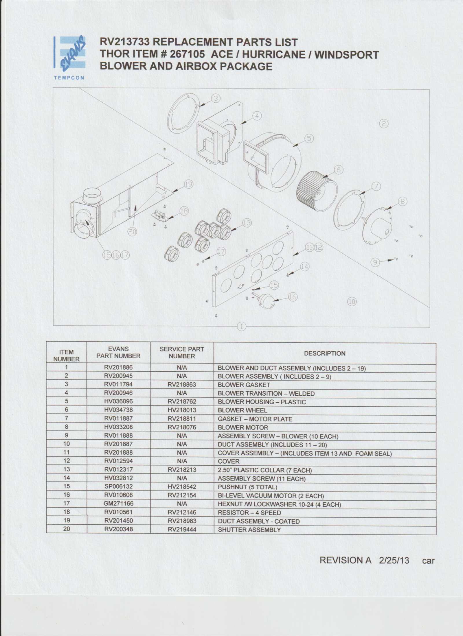 evans tempcon parts diagram evans tempcon parts diagram