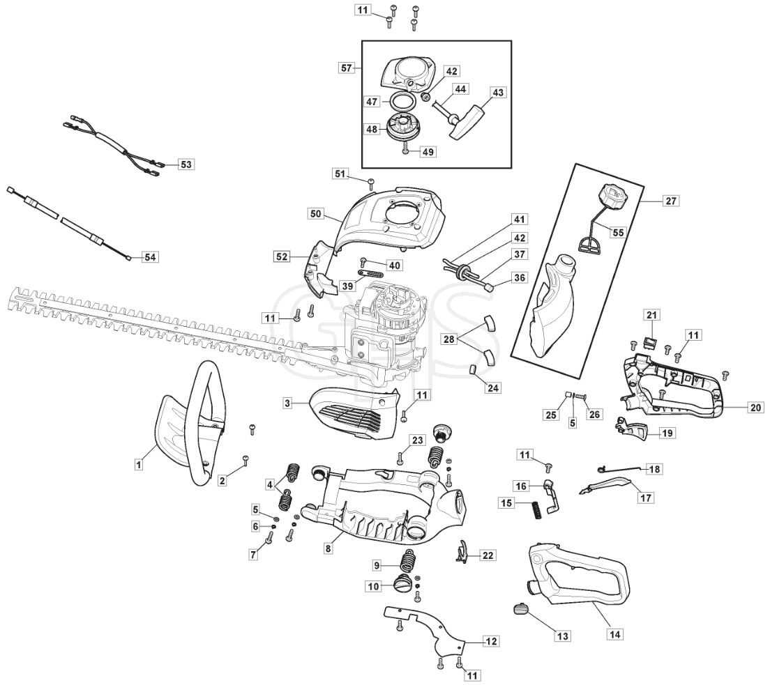 echo hedge trimmer parts diagram