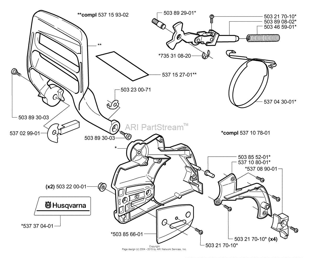 husqvarna 357xp chainsaw parts diagram