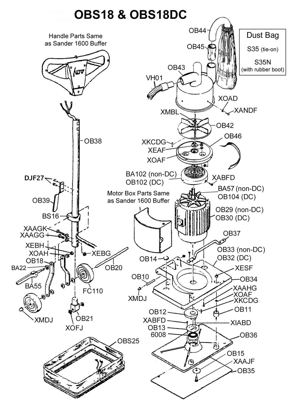 clarke obs 18 parts diagram