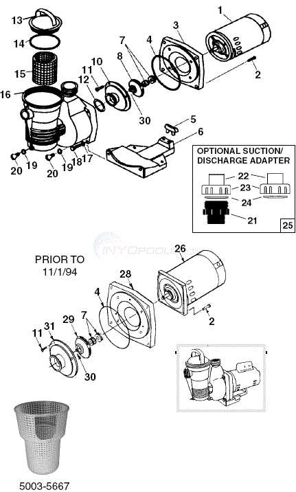 century pool pump parts diagram