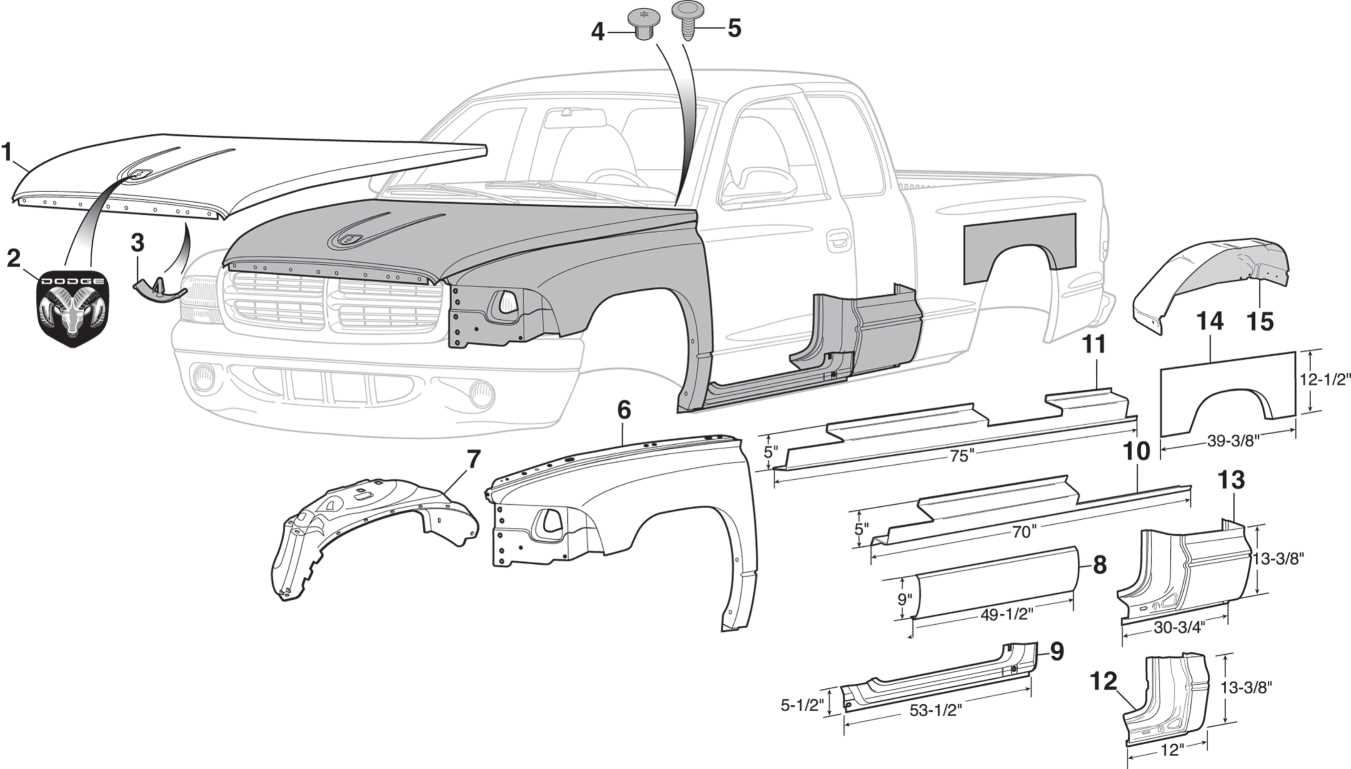 2000 dodge dakota parts diagram