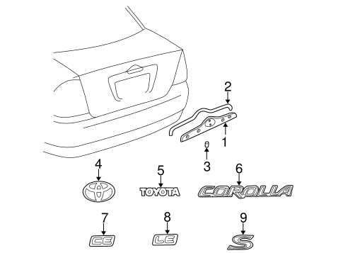 2004 toyota corolla body parts diagram