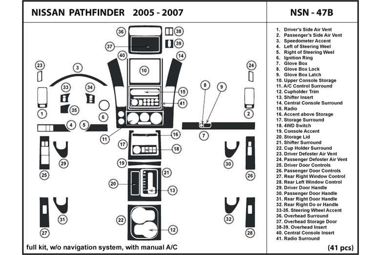 2006 nissan pathfinder parts diagram