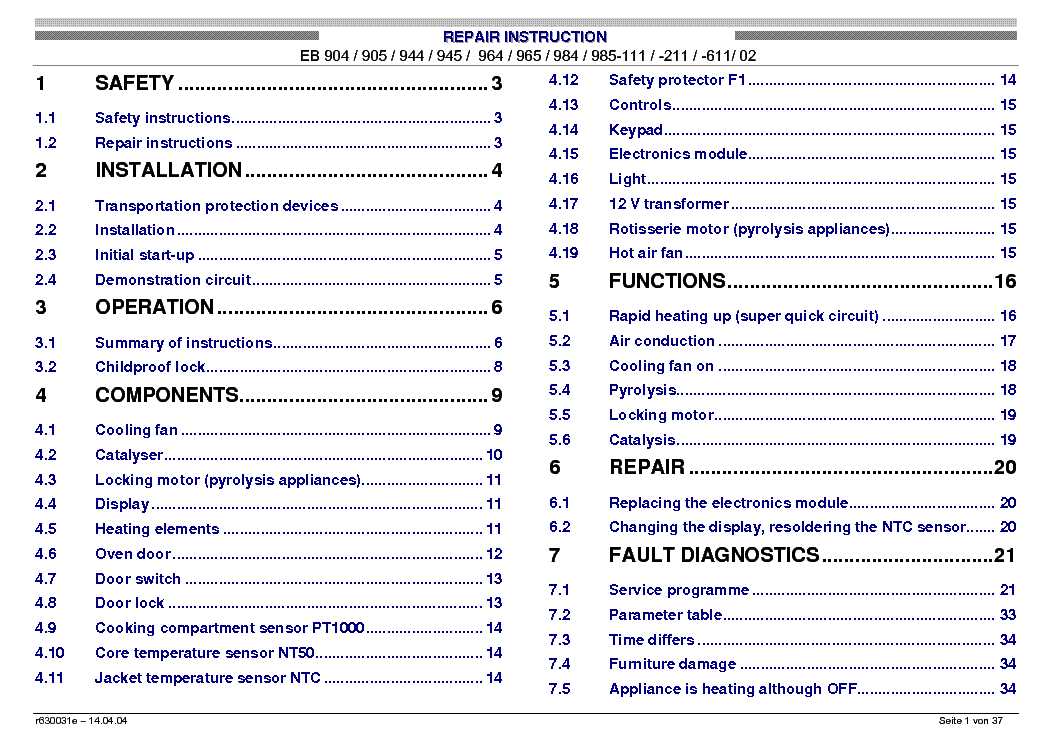 gaggenau parts diagram