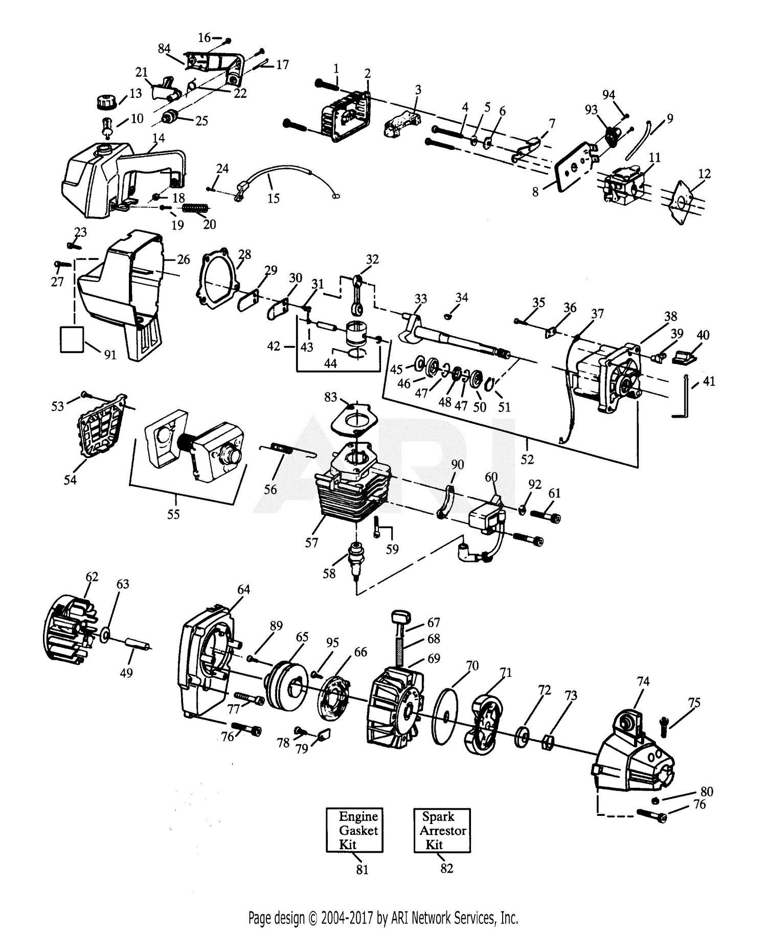 gas weed eater parts diagram