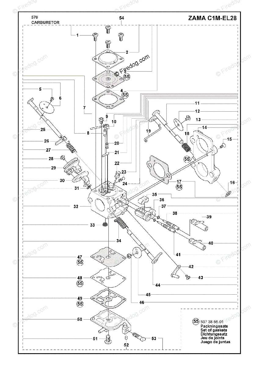 husqvarna 55 chainsaw parts diagram