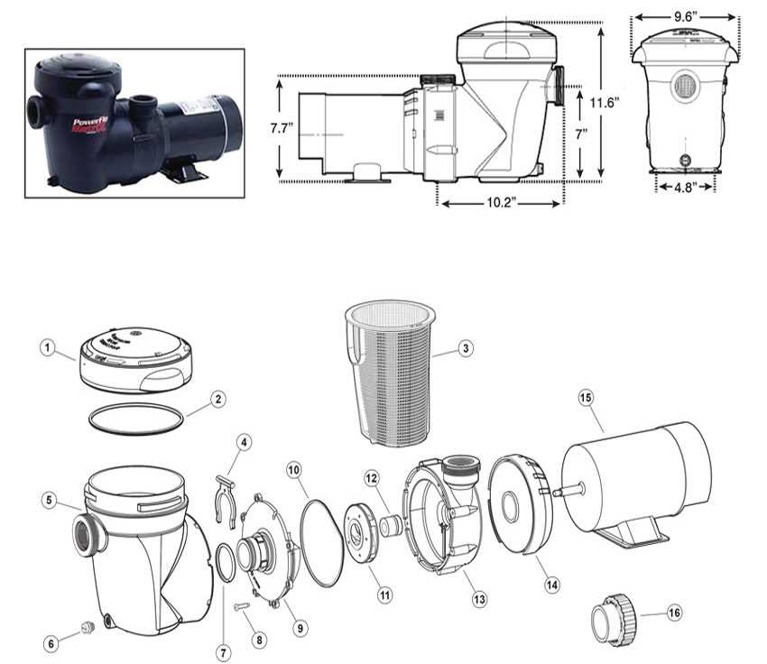 1.5 hp hayward pool pump parts diagram