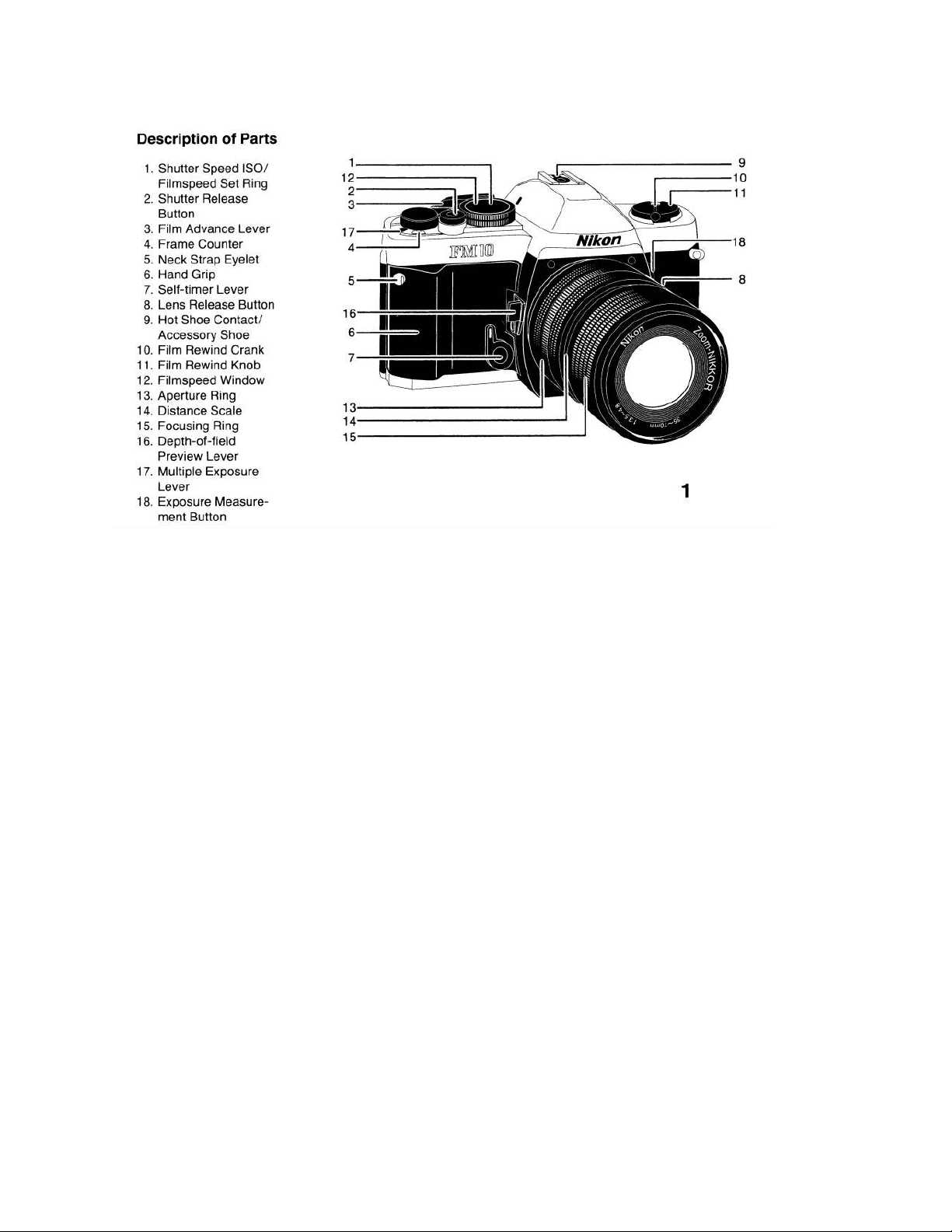 slr camera parts diagram