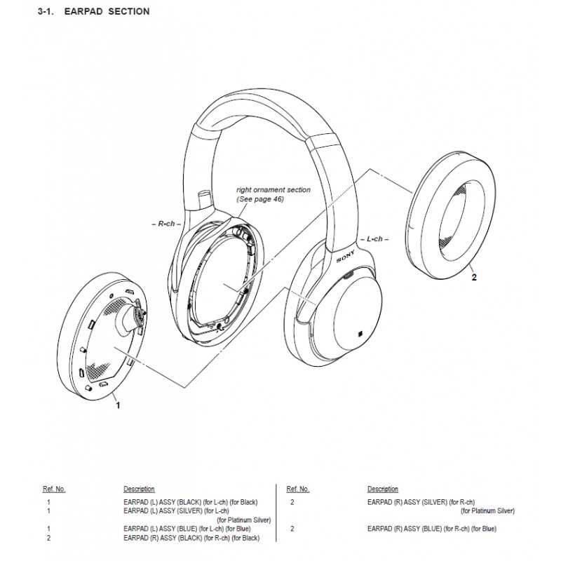 sony wh 1000xm4 parts diagram