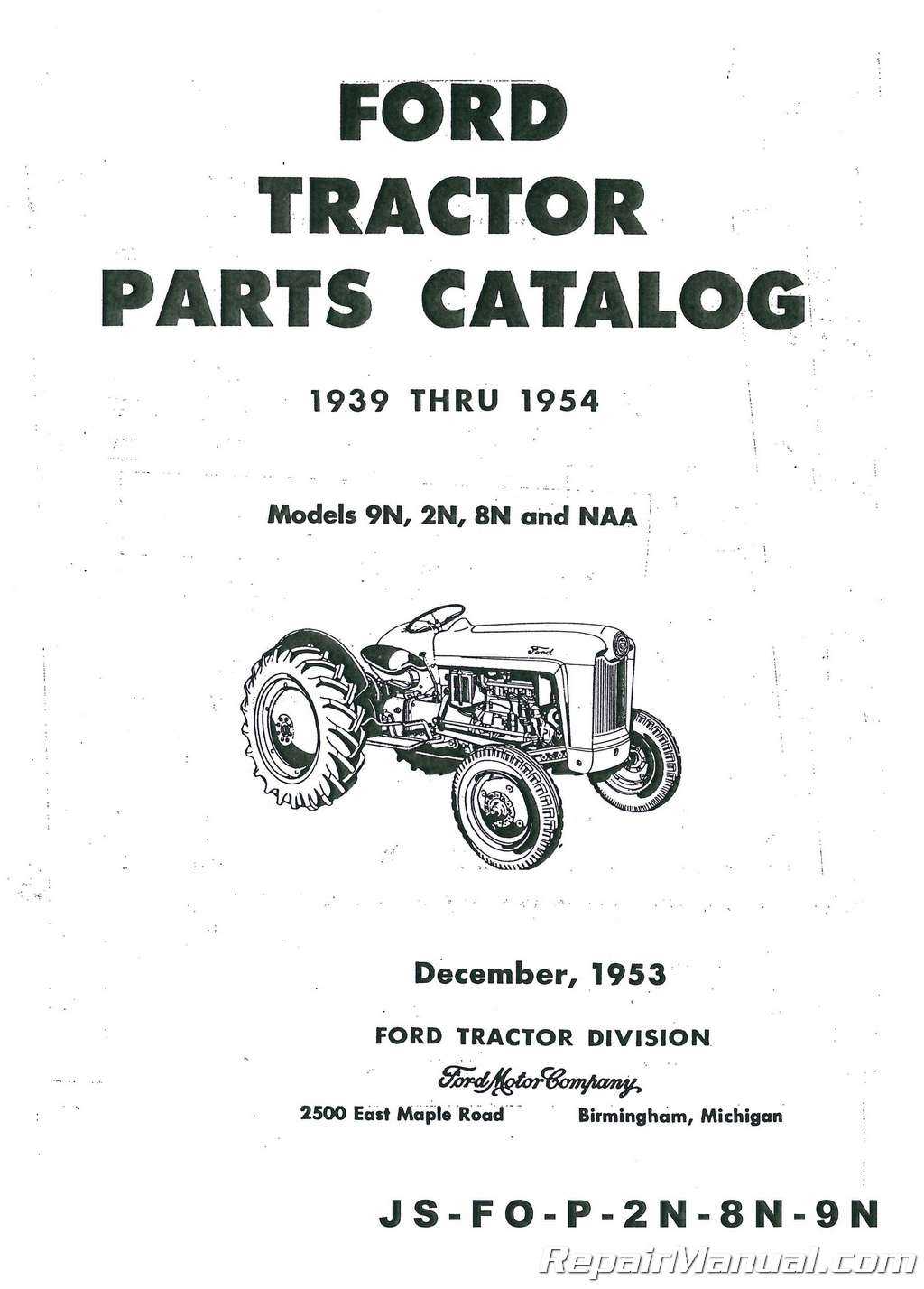 8n ford tractor parts diagram