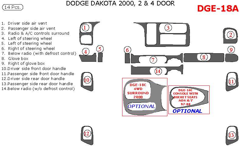 2000 dodge dakota parts diagram