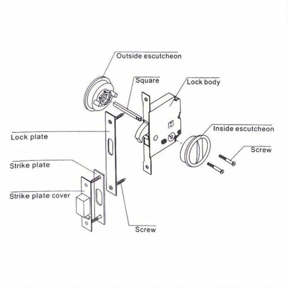 door lock parts names diagram