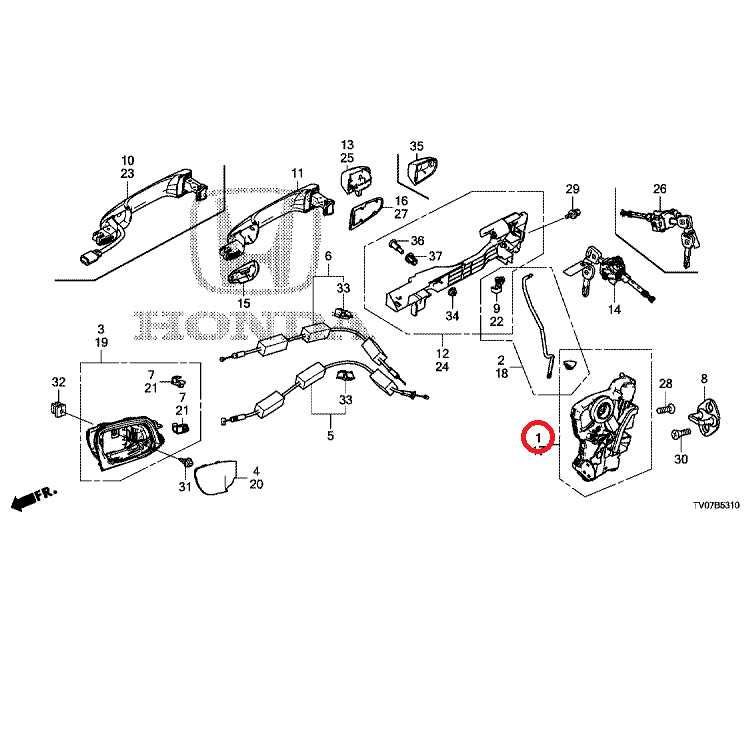 honda civic door parts diagram