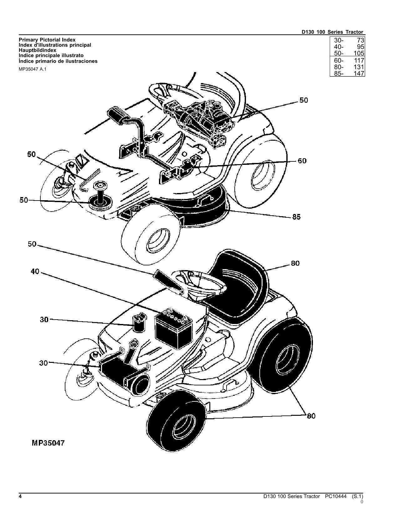 john deere lawn tractor parts diagram
