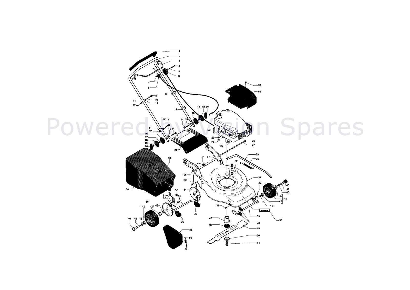 husqvarna lawn mower parts diagram