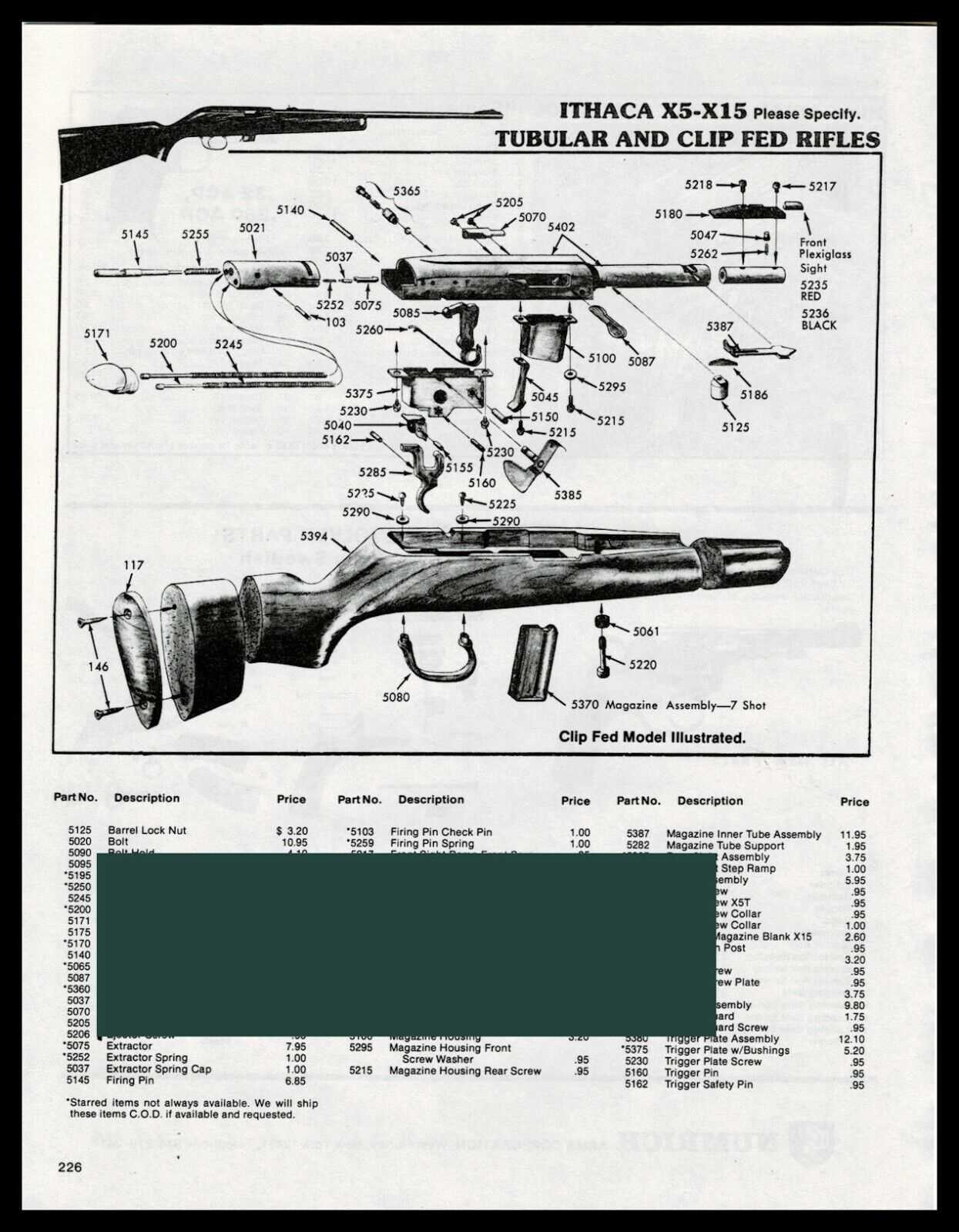ithaca flues parts diagram