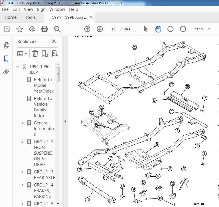 jeep cherokee front end parts diagram