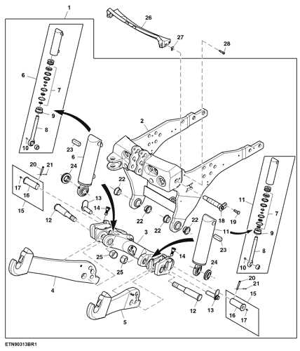 john deere 3 point hitch parts diagram