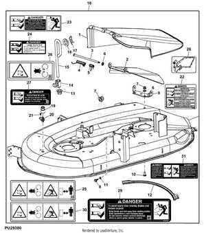 john deere 42 mower deck parts diagram