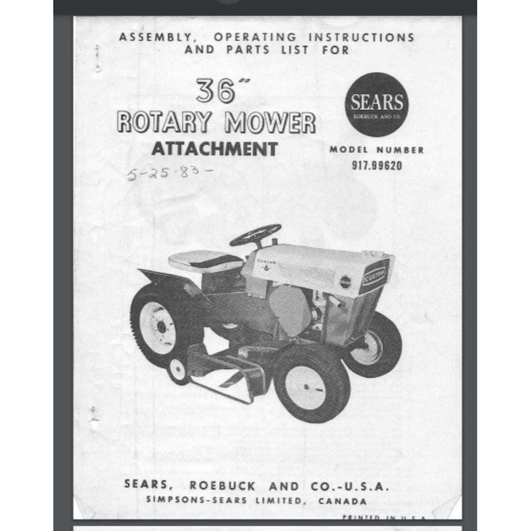 sears tractor parts diagram