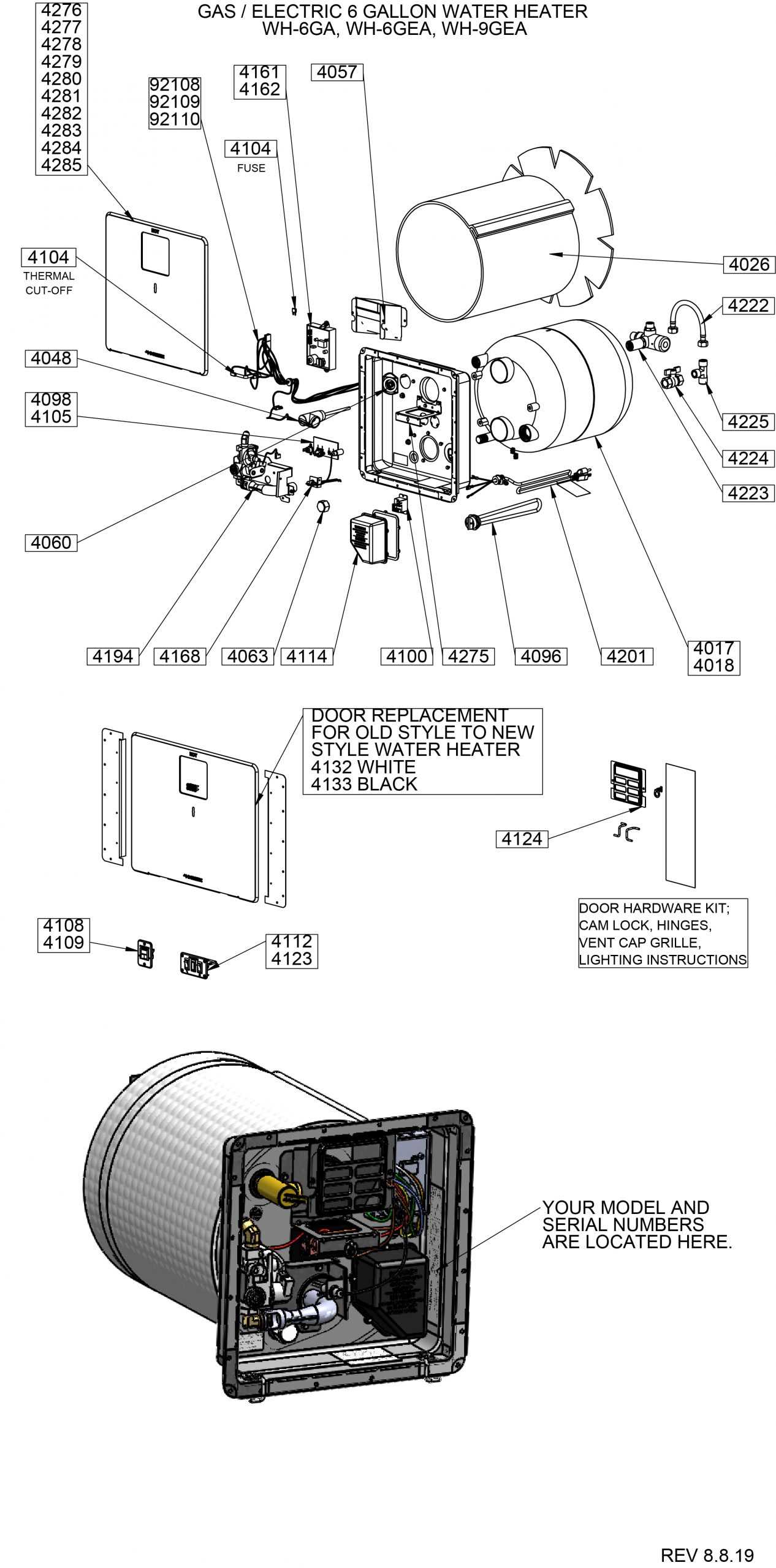 rv hot water heater parts diagram