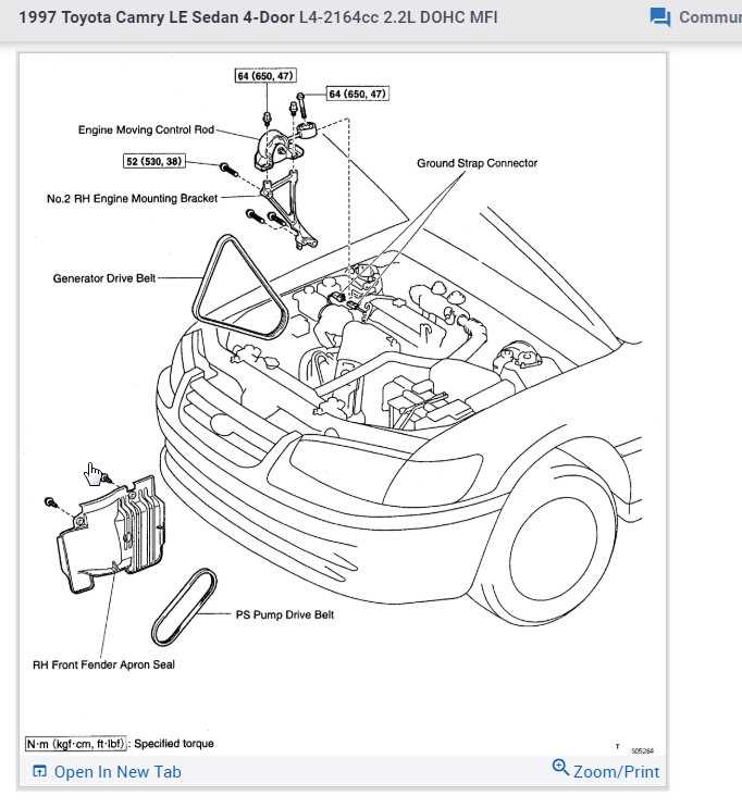 2004 toyota camry engine parts diagram