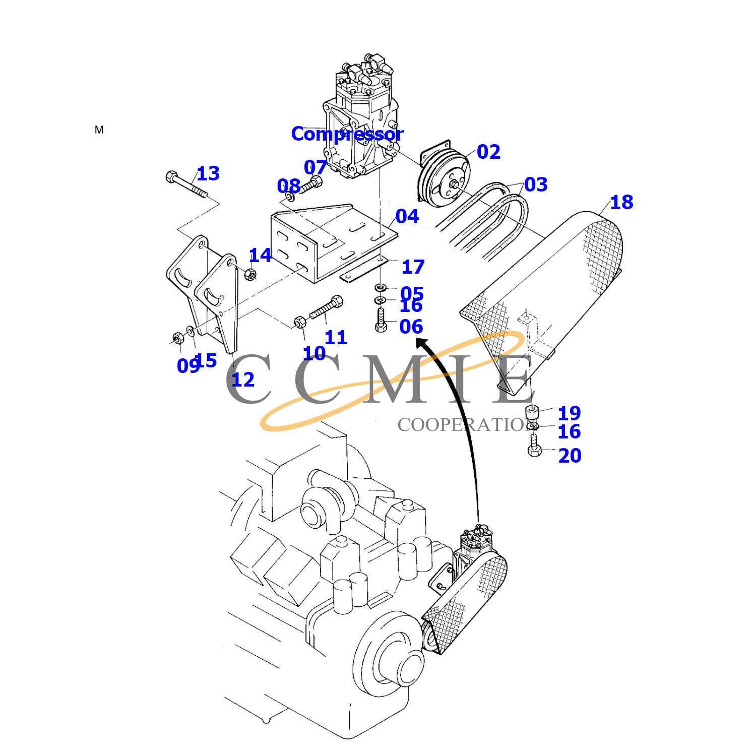 komatsu excavator parts diagram