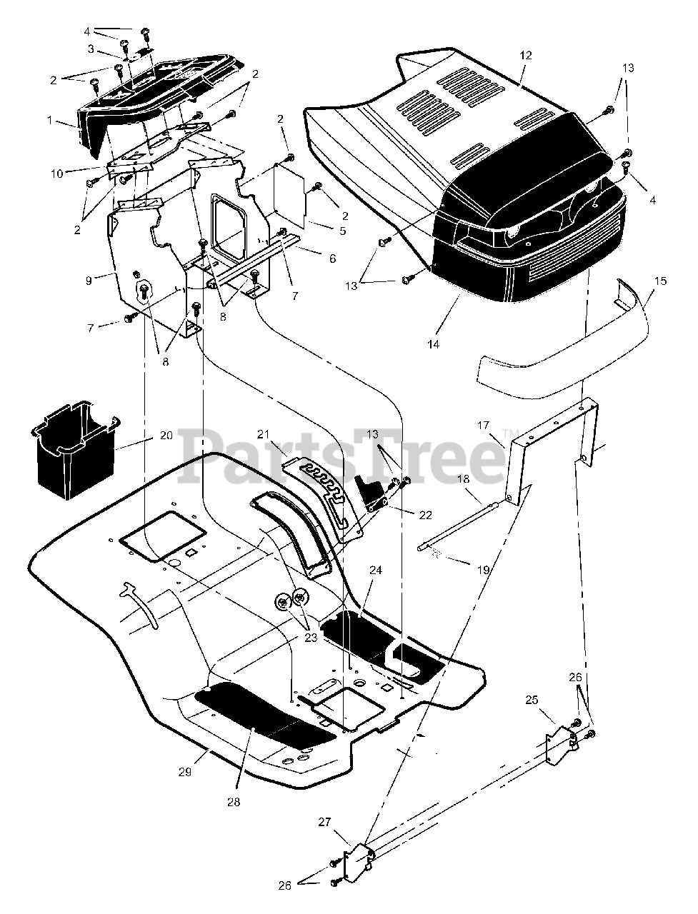 murray lawn mower parts diagram