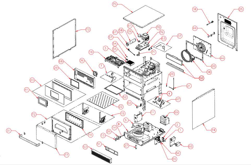 parts of a microwave oven diagram