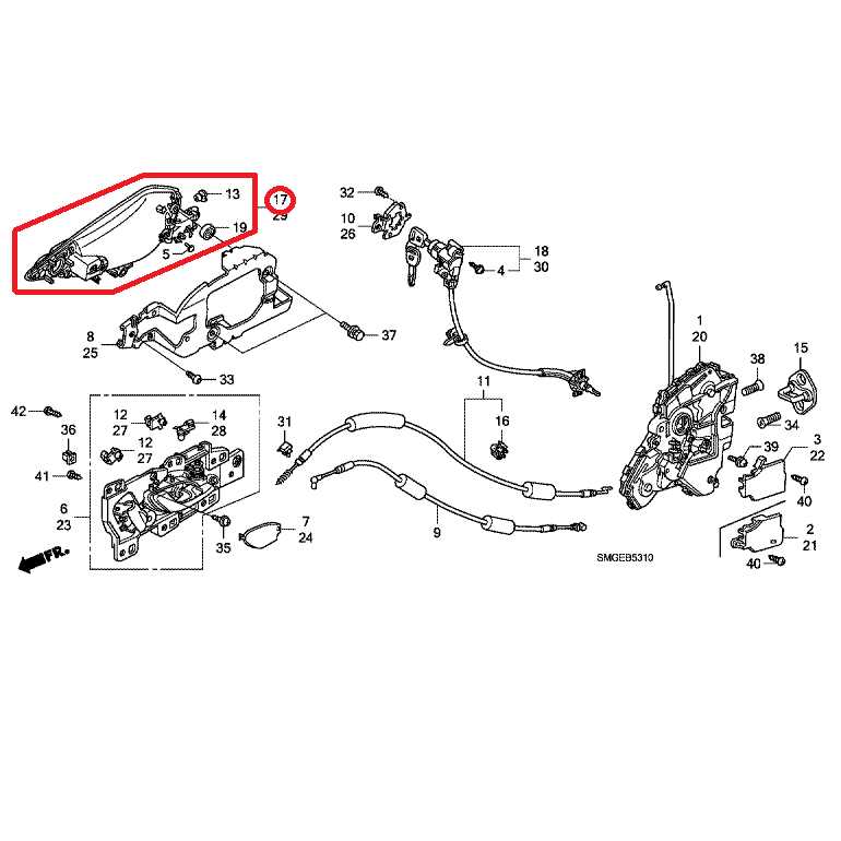 honda civic door parts diagram