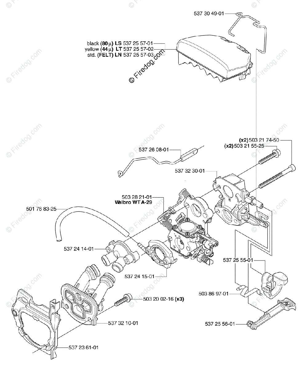 husqvarna 55 chainsaw parts diagram