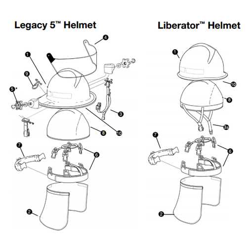 fire helmet parts diagram