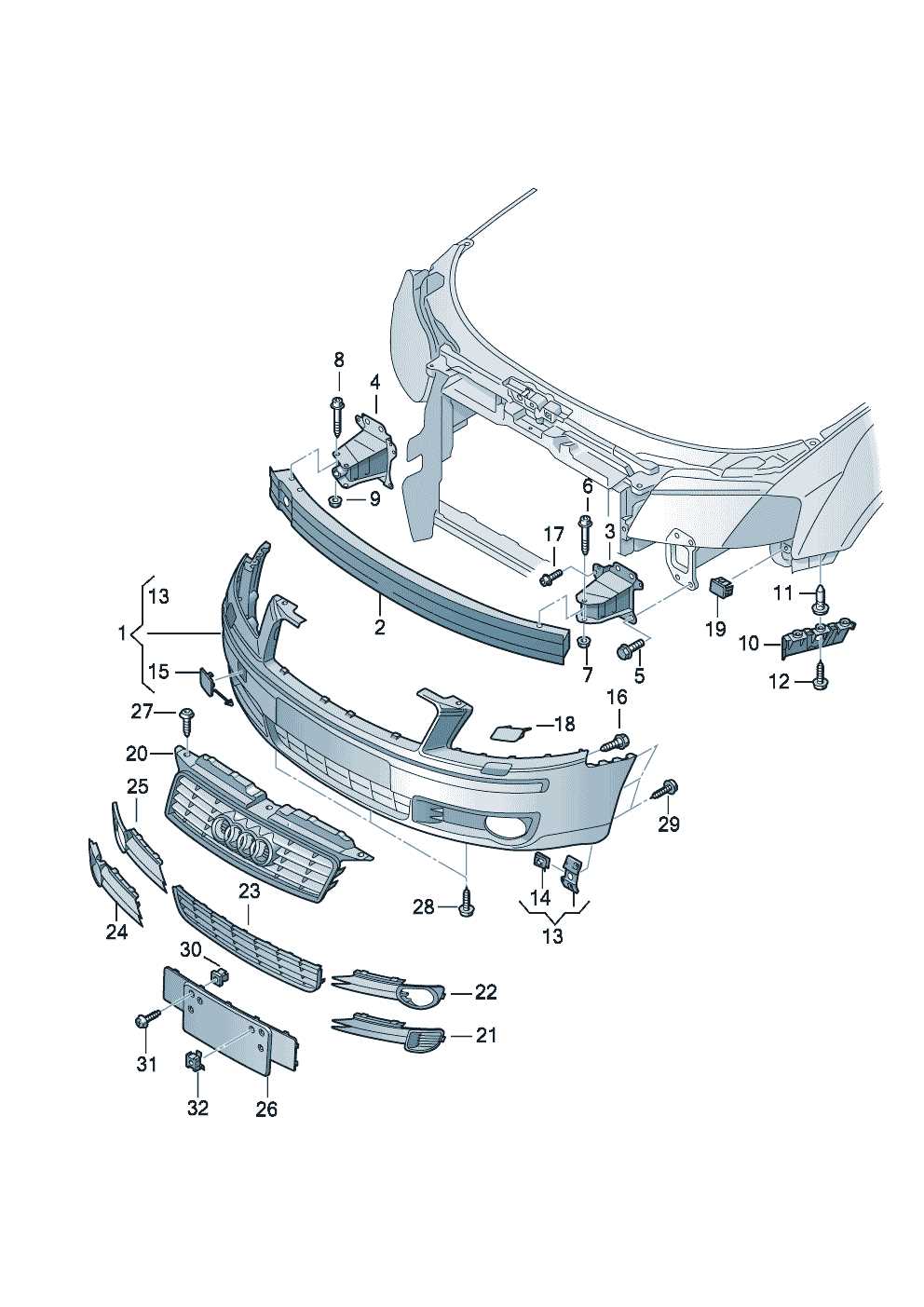 audi a3 8p parts diagram