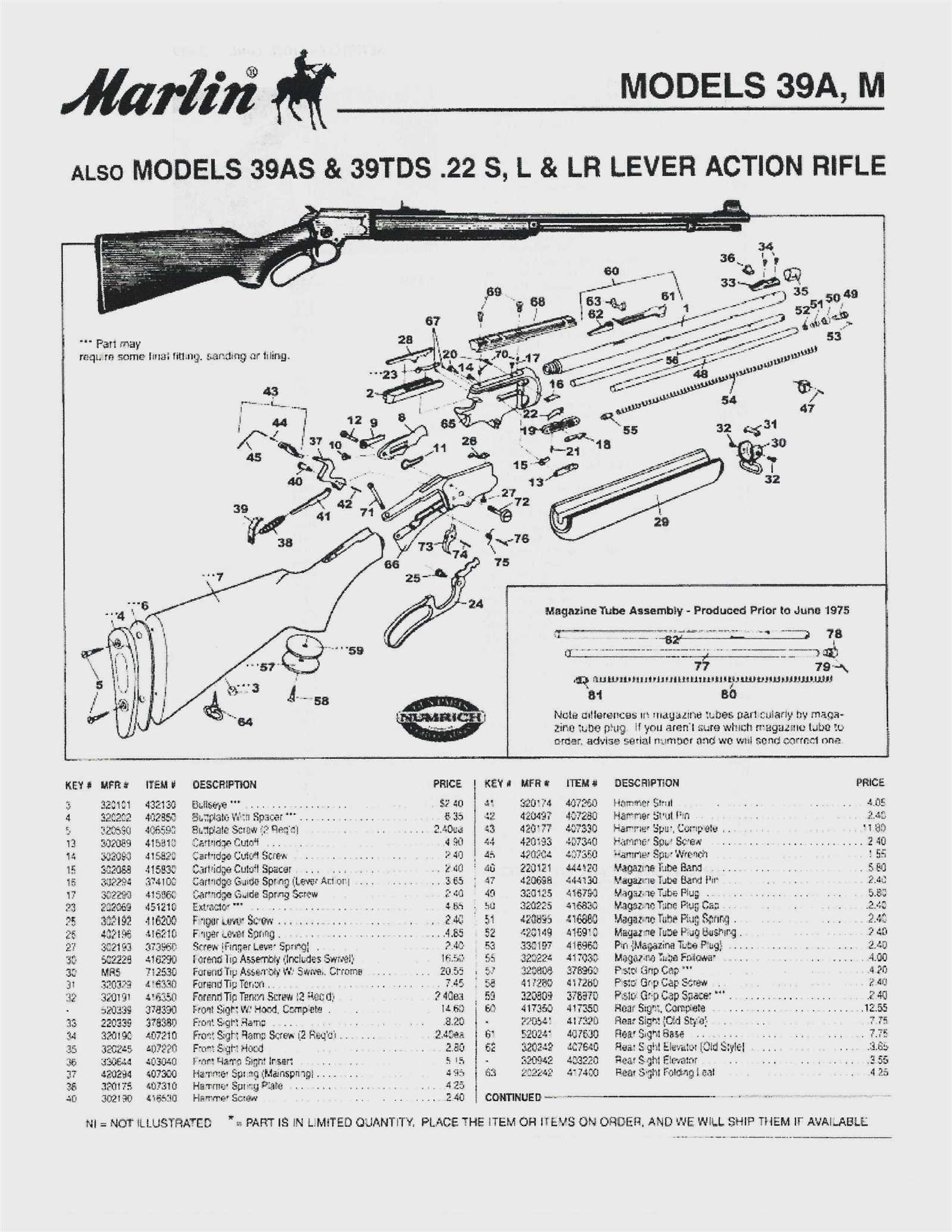 marlin 39a parts diagram