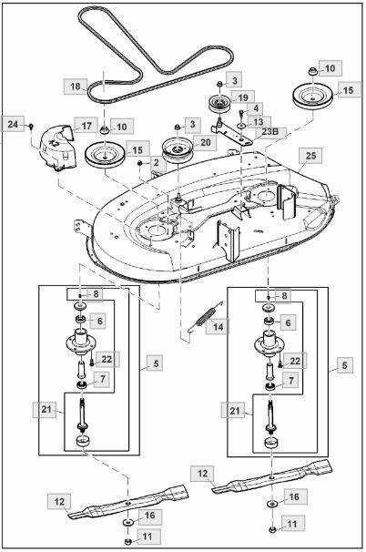 john deere 42 mower deck parts diagram